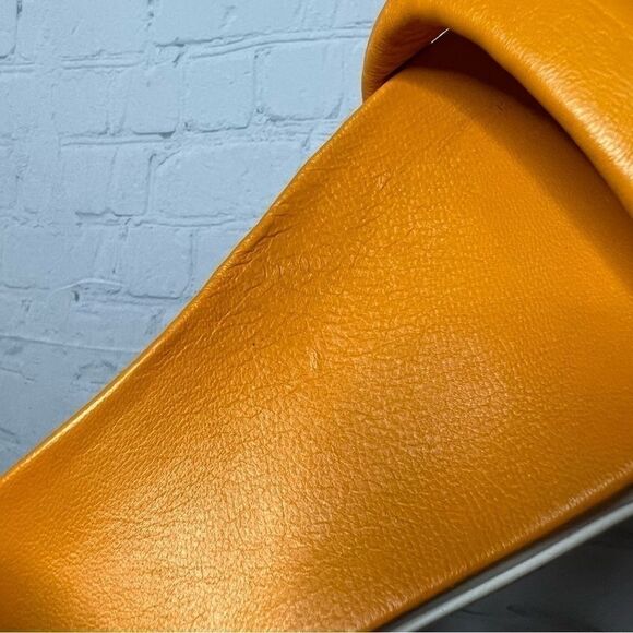 NEW Maeve yellow marigold leather puffy ankle strap platform sandals size 40 - Picture 4 of 9